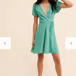 Free People Teal Floral Mini Dress